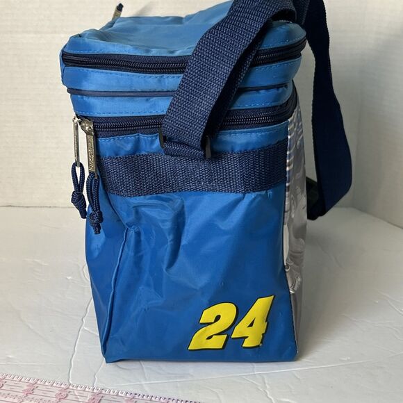 Jeff Gordon Lunch Box #24 Dupont Chevy Race Car Driver Blue Insulated W Strap - Picture 2 of 9